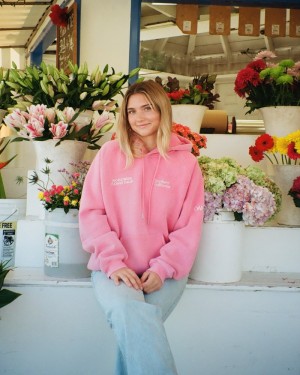 Dandy Flower Shop Oversized Lux Hoodies Pink | USA EM2-94169E17