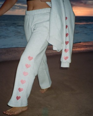 Dandy Heart on My Sleeve Sweatpants Grey | USA EM2-94169E27