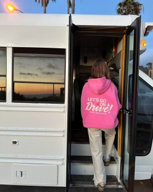 Dandy Let's Go on a Drive Oversized Lux Hoodies Pink | USA EM2-94169E33