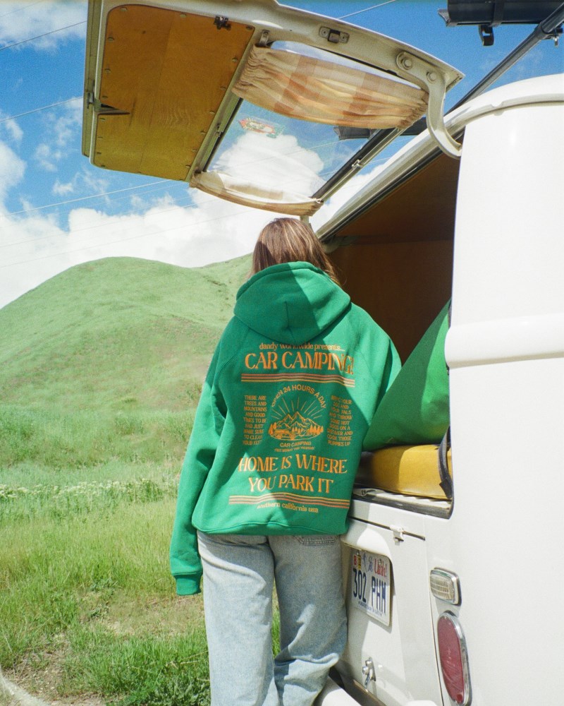 Dandy Car Camping Oversized Lux Hoodies Green | USA EM2-94169E13