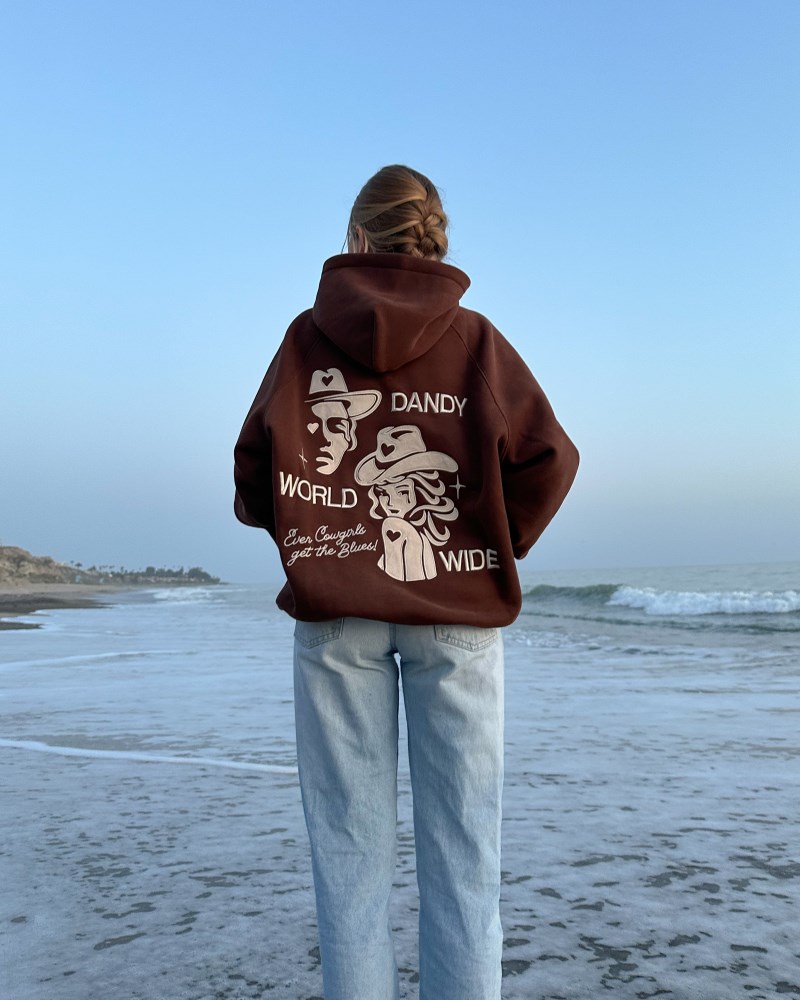 Dandy Cowgirl Oversized Lux Hoodies Brown | USA EM2-94169E14