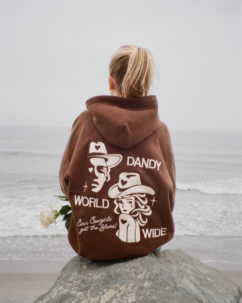 Dandy Cowgirl Oversized Lux Hoodies Brown | USA EM2-94169E14