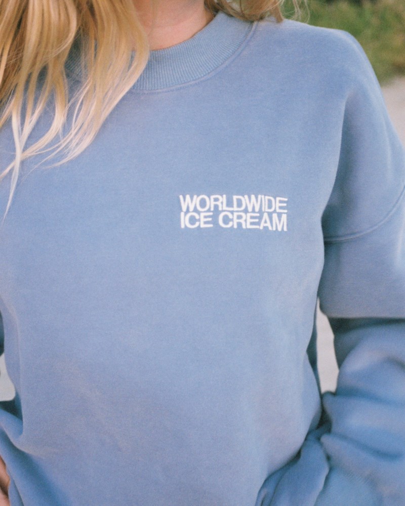 Dandy Ice Cream Crew Neck Sweatshirts Blue | USA EM2-94169E28