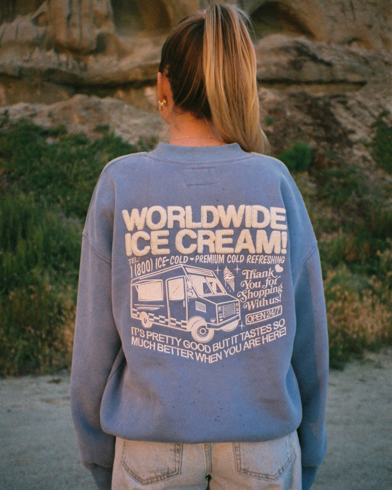 Dandy Ice Cream Crew Neck Sweatshirts Blue | USA EM2-94169E28