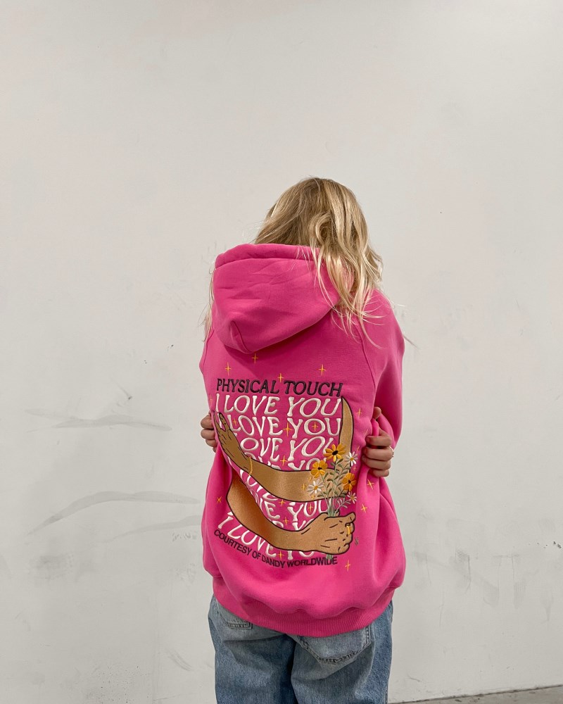 Dandy Physical Touch Oversized Lux Hoodies Pink | USA EM2-94169E46