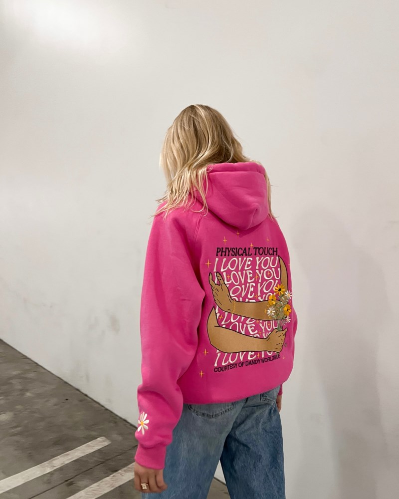 Dandy Physical Touch Oversized Lux Hoodies Pink | USA EM2-94169E46