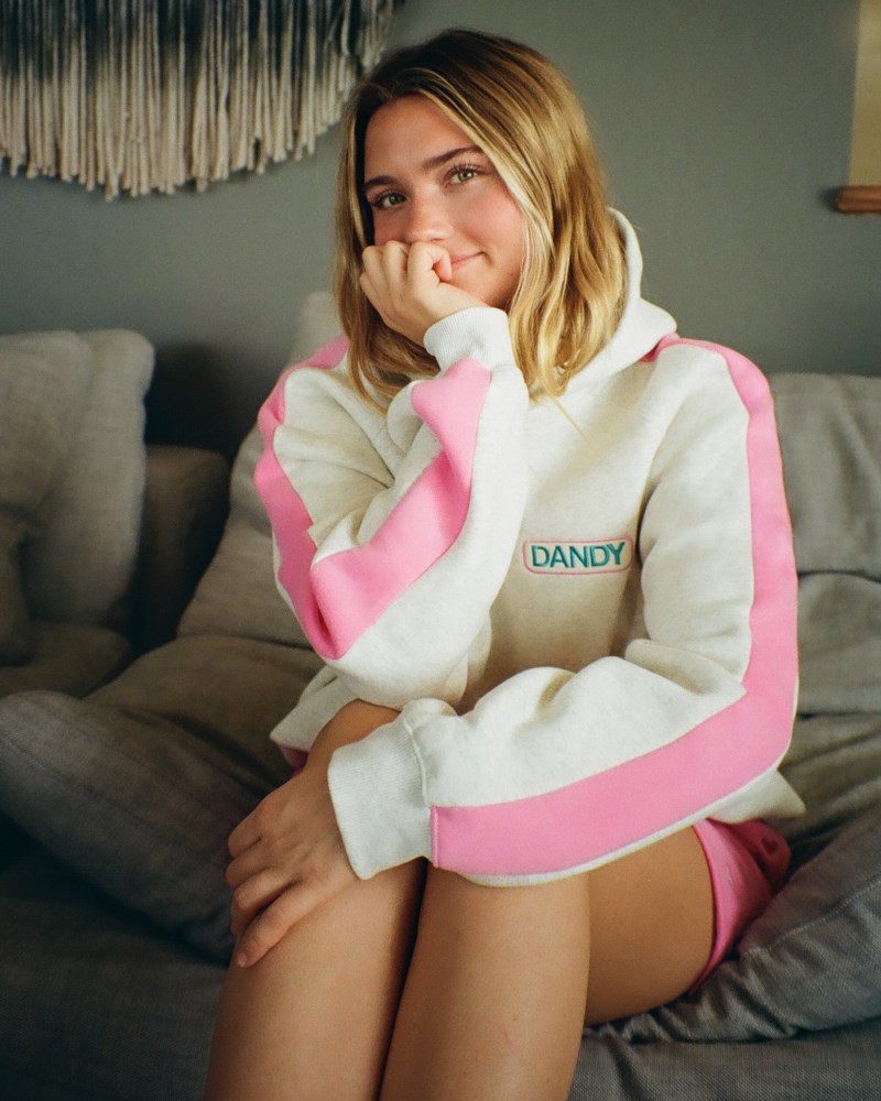 Dandy Pink Stripe Oversized Lux Hoodies White | USA EM2-94169E47