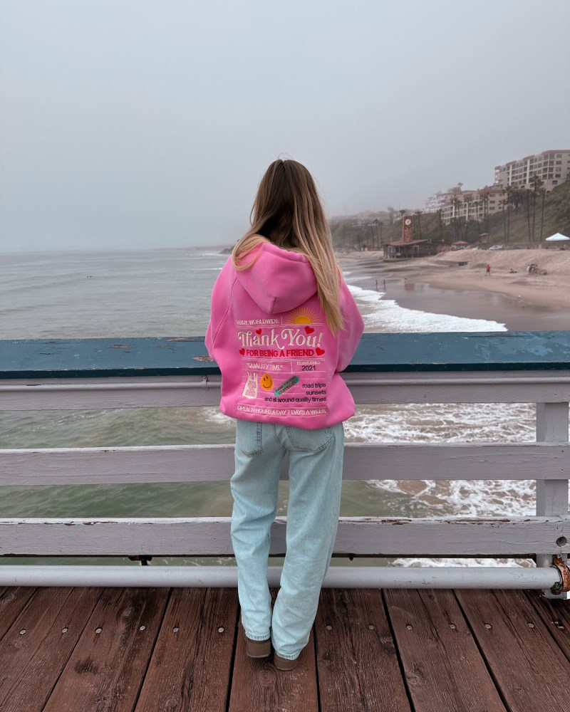 Dandy Quality Time Oversized Lux Hoodies Pink | USA EM2-94169E49