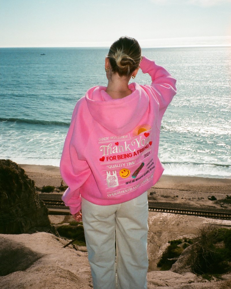 Dandy Quality Time Oversized Lux Hoodies Pink | USA EM2-94169E49