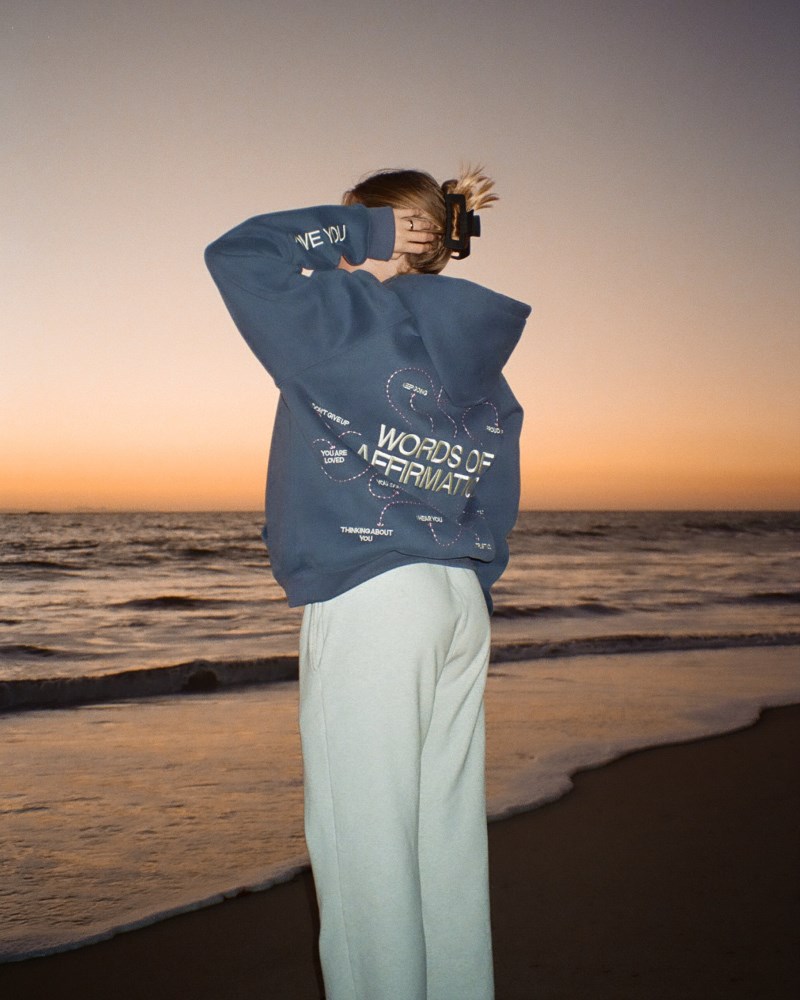 Dandy Words of Affirmation Oversized Lux Hoodies Blue | USA EM2-94169E51